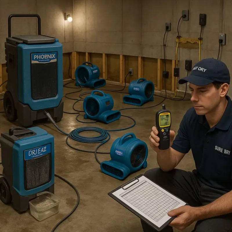 Structural Drying and Dehumidification process in Strafford, MO